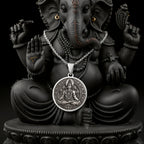 sterling silver necklace Shiva God Coin | & Options - Spiritual Protection Hindu Mythology mythology - view 7
