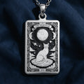 Cat Paw Print Pendant Necklace - Silver Tarot Card Charm - 925 Sterling Silver