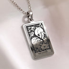Skull Lovers Tarot Necklace | Silver, Gold Plated & Rose Plated Options - Gothic Romance Jewelry