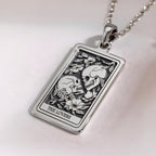Skull Lovers Tarot Necklace | Silver, Gold Plated & Rose Plated Options - Gothic Romance Jewelry