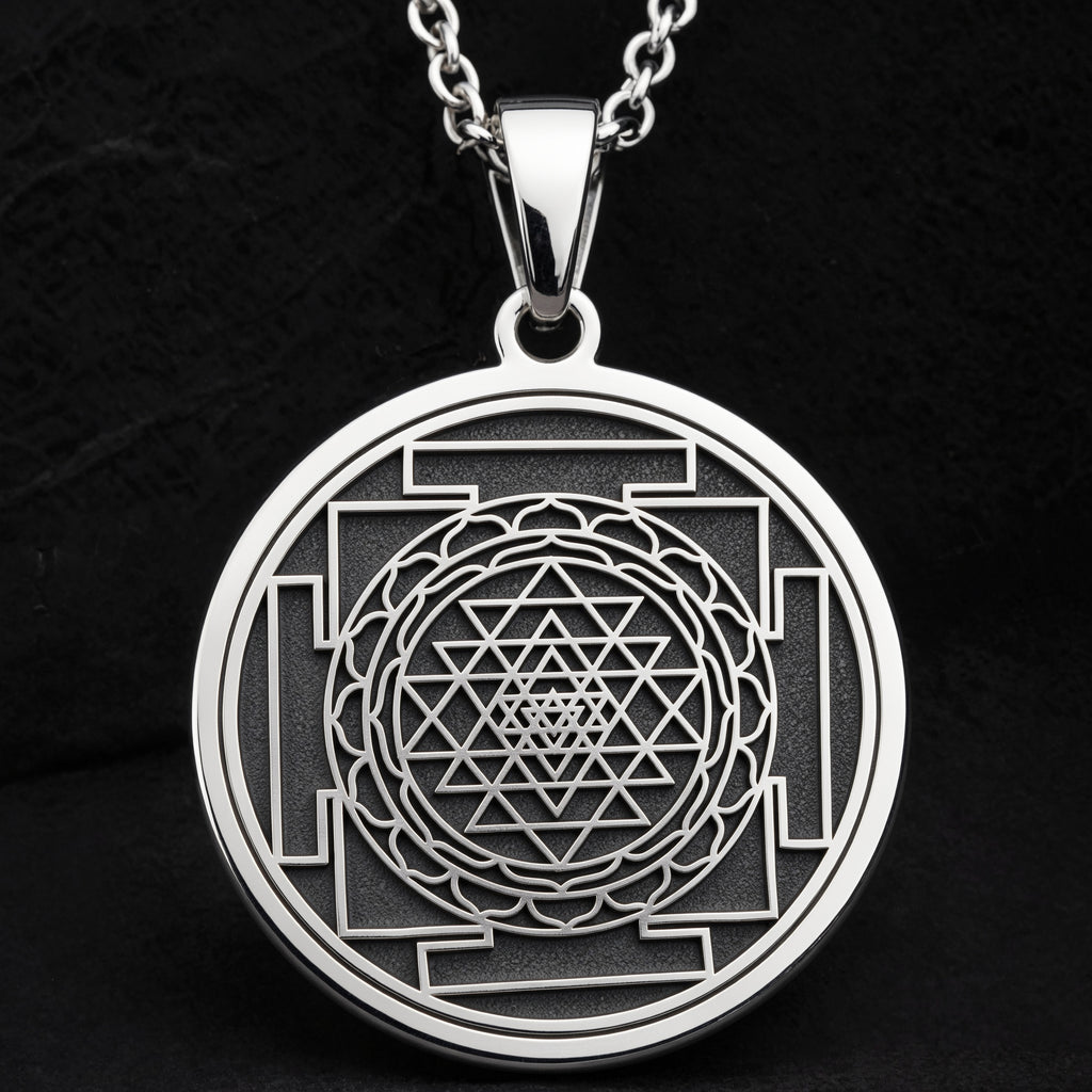 sterling silver necklace Sri Yantra Mandala | & Options - Spiritual Protection Cosmic Energy yantra