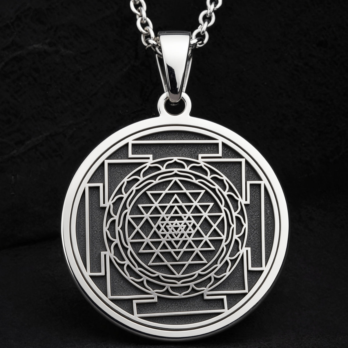 sterling silver necklace Sri Yantra Mandala | & Options - Spiritual Protection Cosmic Energy yantra