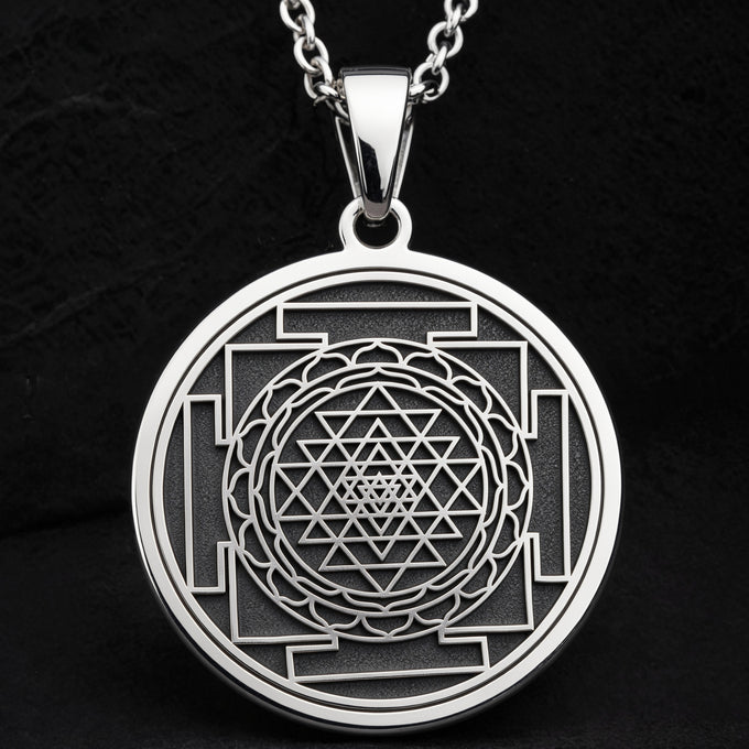 sterling silver necklace Sri Yantra Mandala | & Options - Spiritual Protection Cosmic Energy yantra