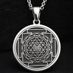 sterling silver necklace Sri Yantra Mandala | & Options - Spiritual Protection Cosmic Energy yantra