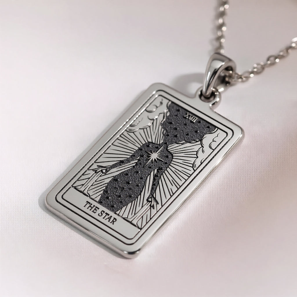 Star Tarot Necklace | Silver, Gold Plated & Rose Plated Options - Hope Celestial Jewelry