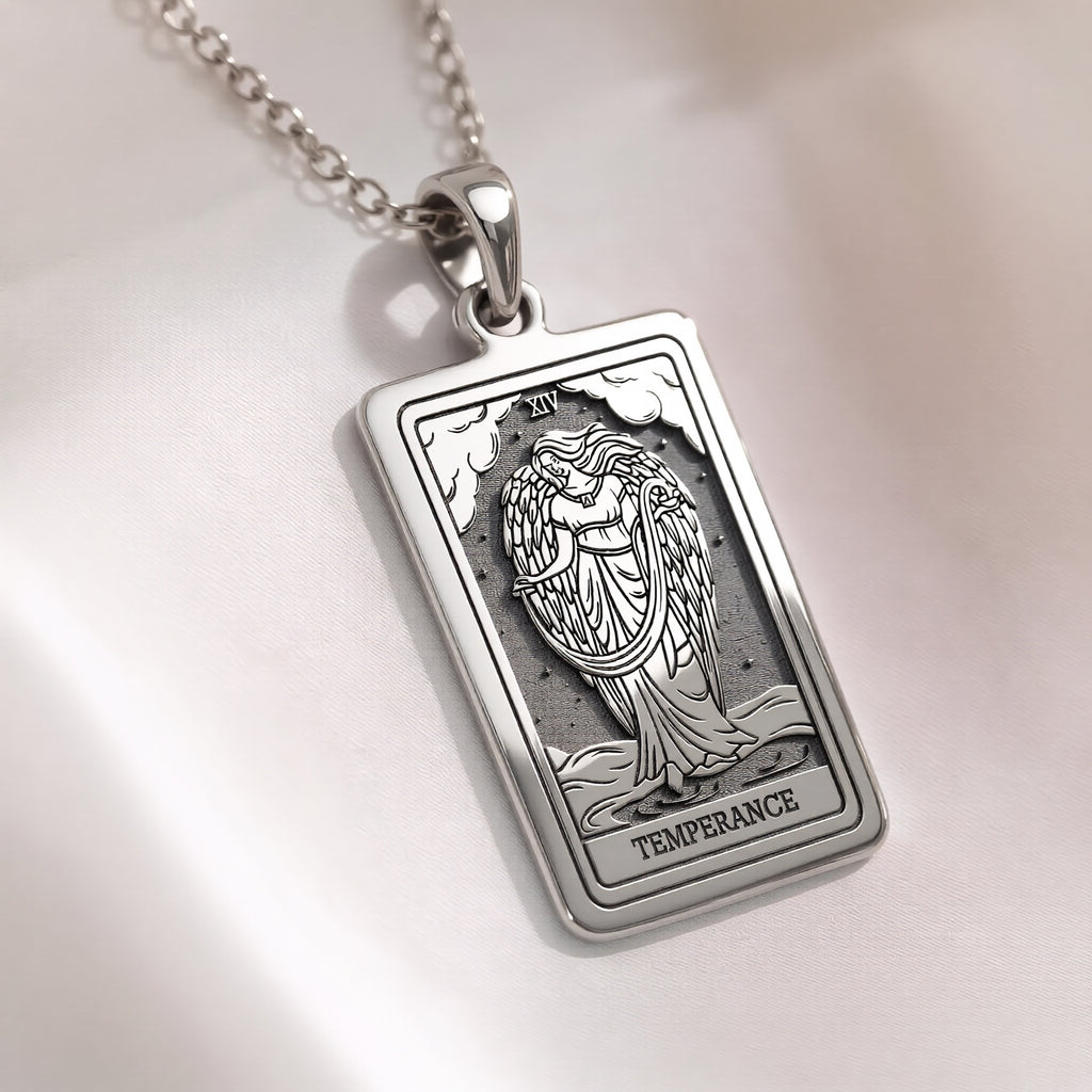 Temperance Tarot Balance Pendant | Silver & Plated Options - Alchemy Energy Spiritual Protection