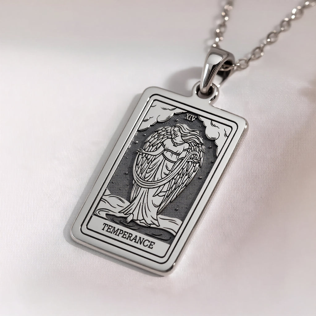 Temperance Tarot Balance Pendant | Silver & Plated Options - Alchemy Energy Spiritual Protection