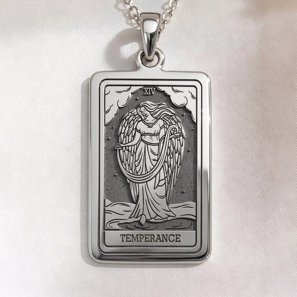 Temperance Tarot Balance Pendant | Silver & Plated Options - Alchemy Energy Spiritual Protection