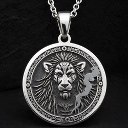 Tezcatlipoca Aztec God Amulet Necklace - 925 Sterling Silver