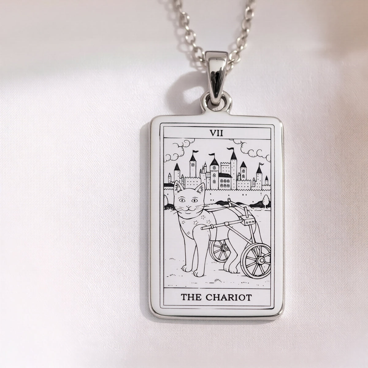 The Chariot Tarot Necklace | Silver, Gold Plated & Rose Plated Options - Willpower Jewelry
