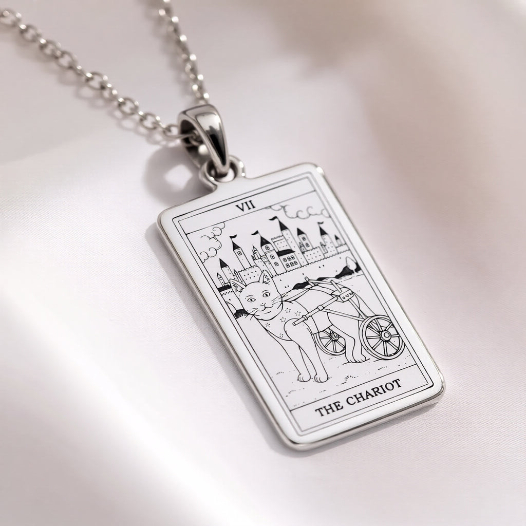 The Chariot Tarot Necklace | Silver, Gold Plated & Rose Plated Options - Willpower Jewelry