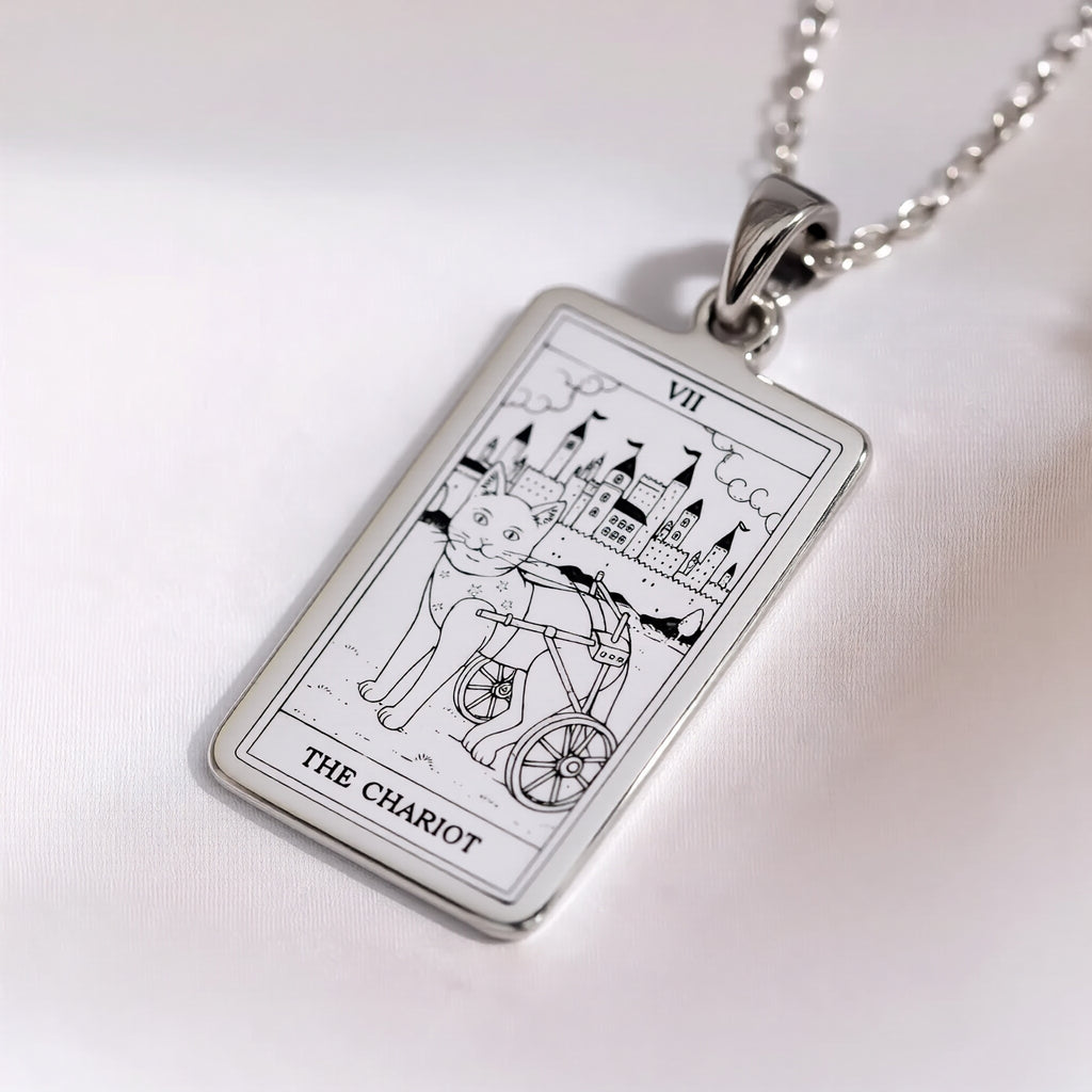 The Chariot Tarot Necklace | Silver, Gold Plated & Rose Plated Options - Willpower Jewelry