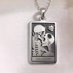 Lovers Tarot Card Pendant | Silver & Plated Options - Astrological Sign Occult Symbol