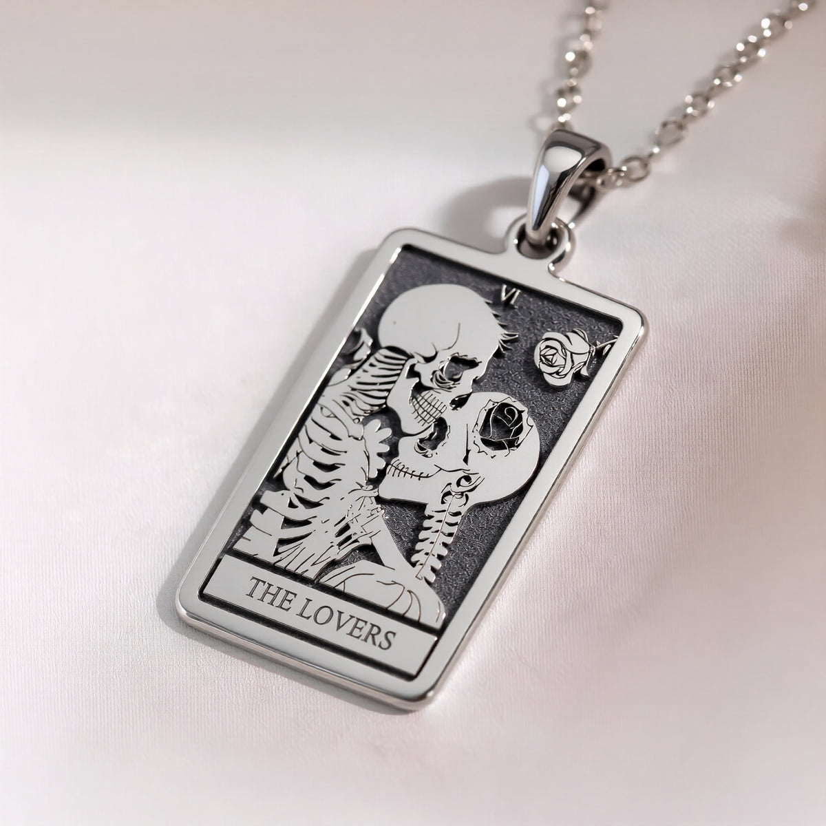 Lovers Tarot Card Pendant | Silver & Plated Options - Astrological Sign Occult Symbol