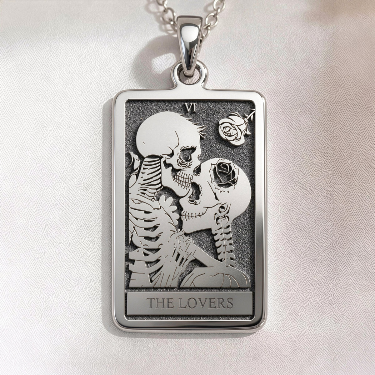 Lovers Tarot Card Pendant | Silver & Plated Options - Astrological Sign Occult Symbol