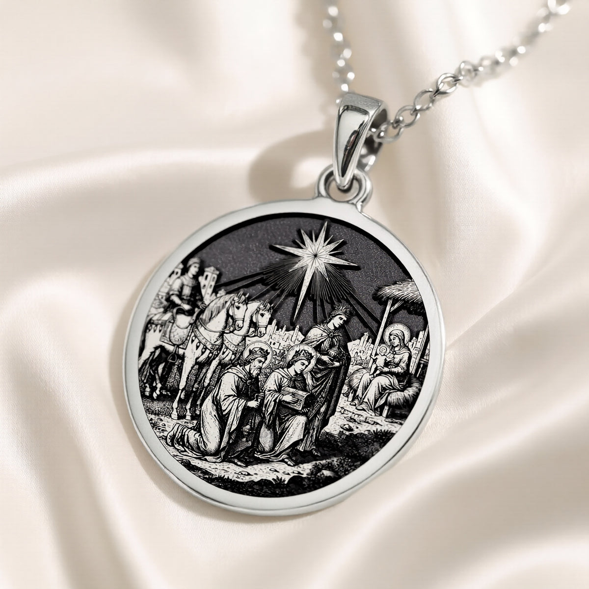 handcrafted necklace Three Wise Men Nativity | & Options - Christian Symbolism Gift christian - view 6