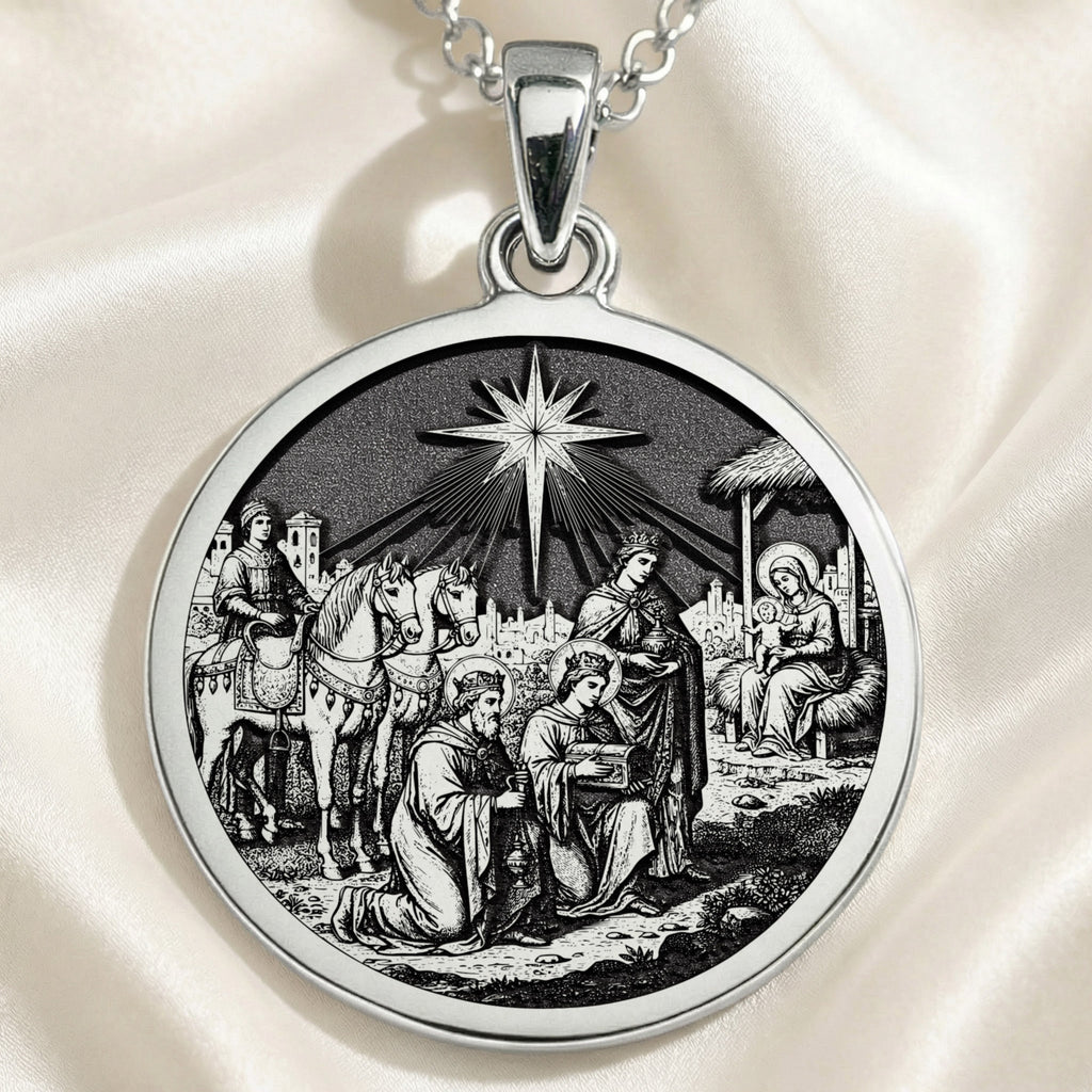 handcrafted necklace Three Wise Men Nativity | & Options - Christian Symbolism Gift christian