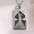 The Tower Tarot Major Arcana Pendant | Silver & Plated Options - Cosmic Energy Spiritual Protection