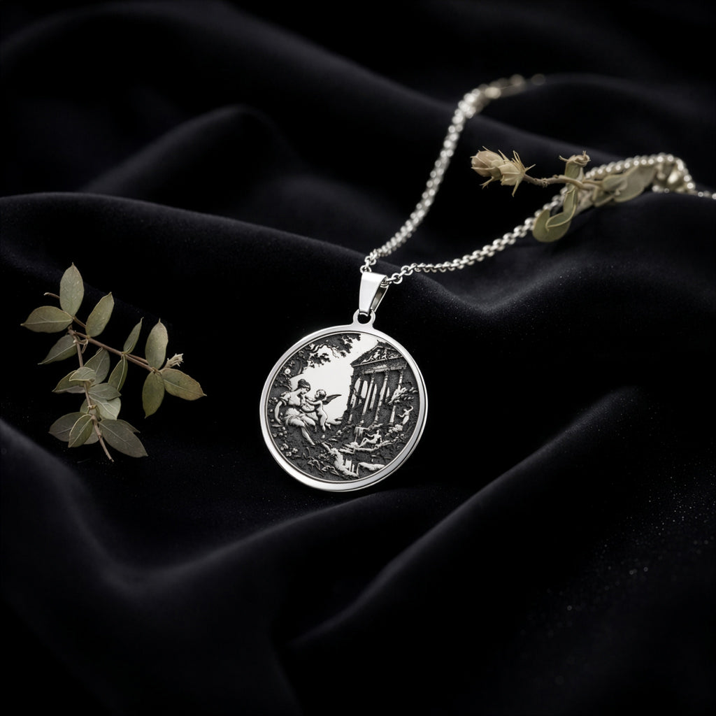 Venus and Cupid Mythological Love Pendant | Silver & Plated Options - Endless Love Spiritual Protection