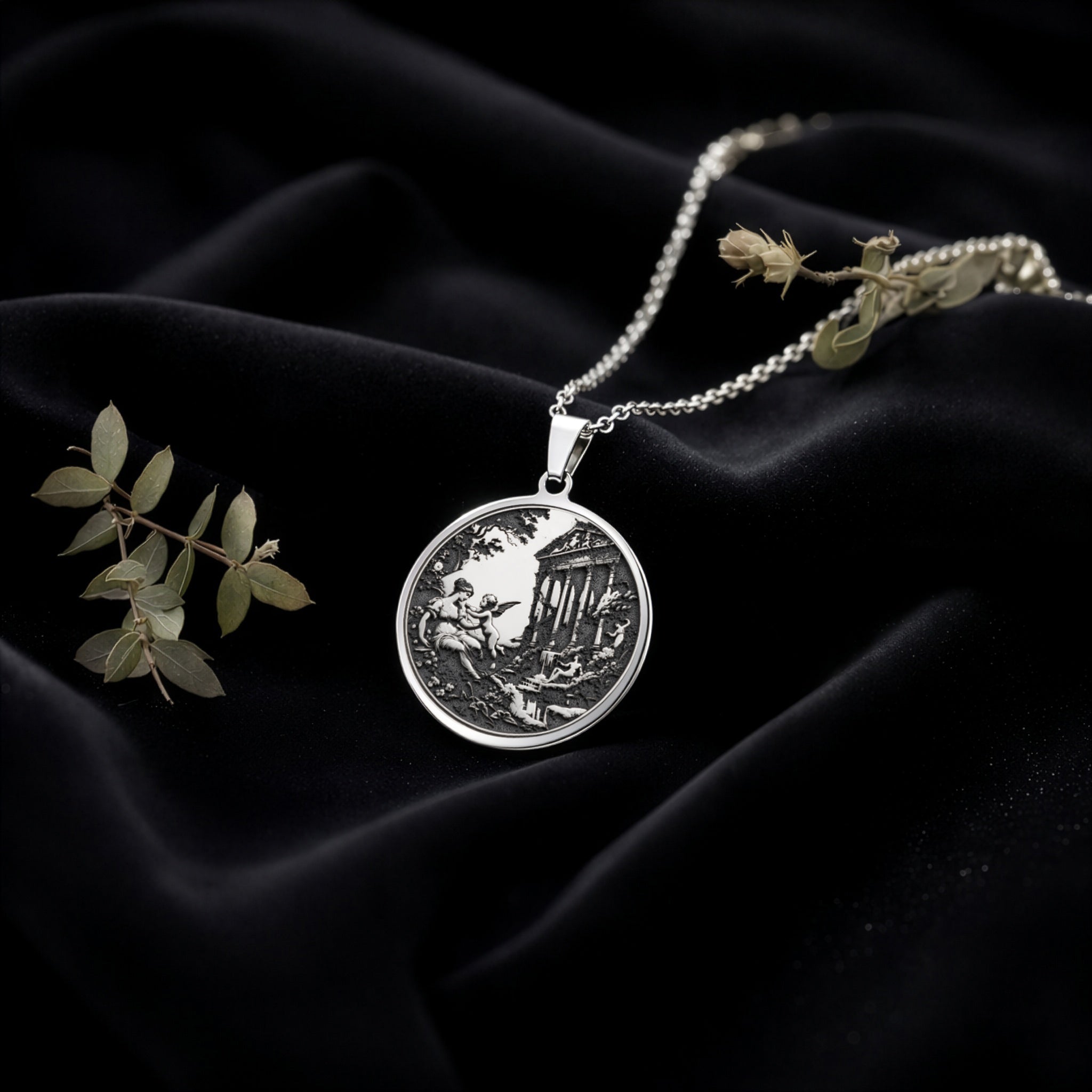 Venus and Cupid Mythological Love Pendant | Silver & Plated Options - Endless Love Spiritual Protection