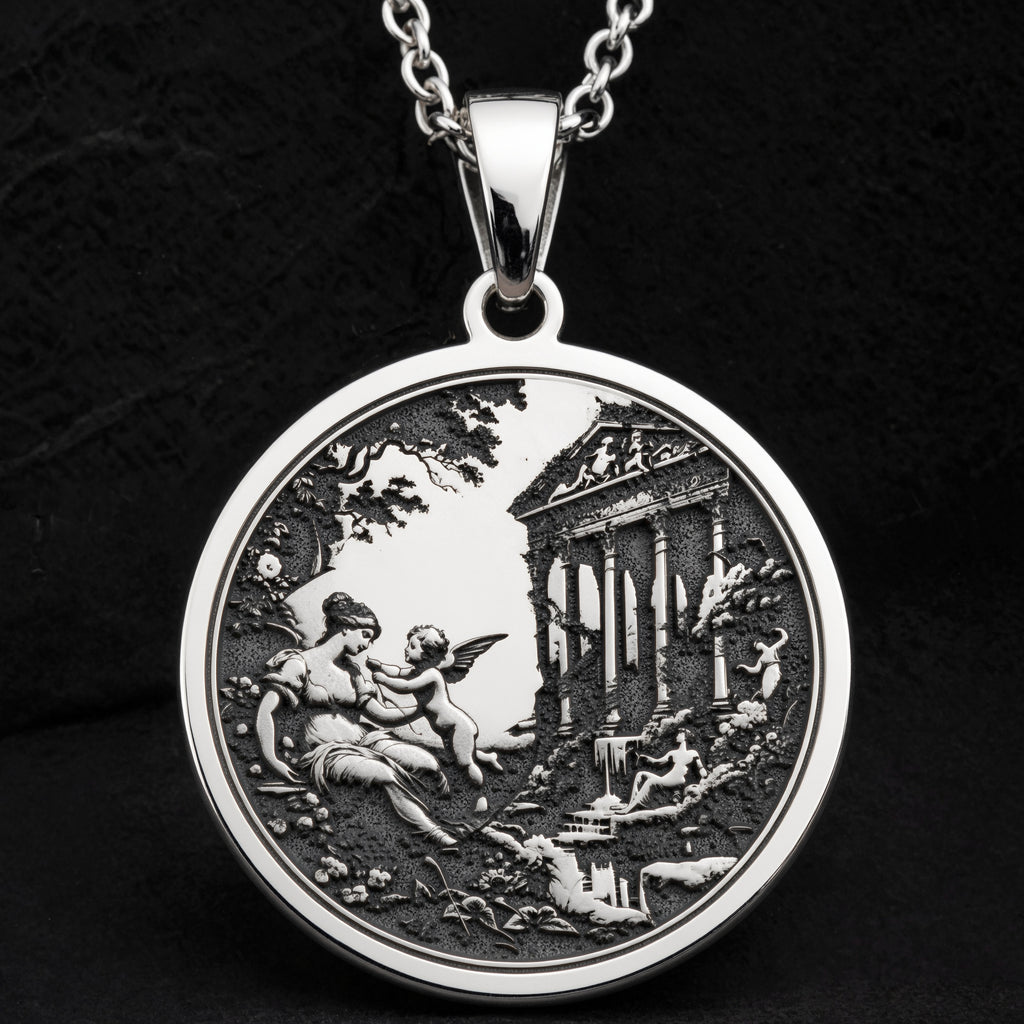 sterling silver necklace Venus and Cupid Mythological Love | & Options - Endless Love Spiritual Protection