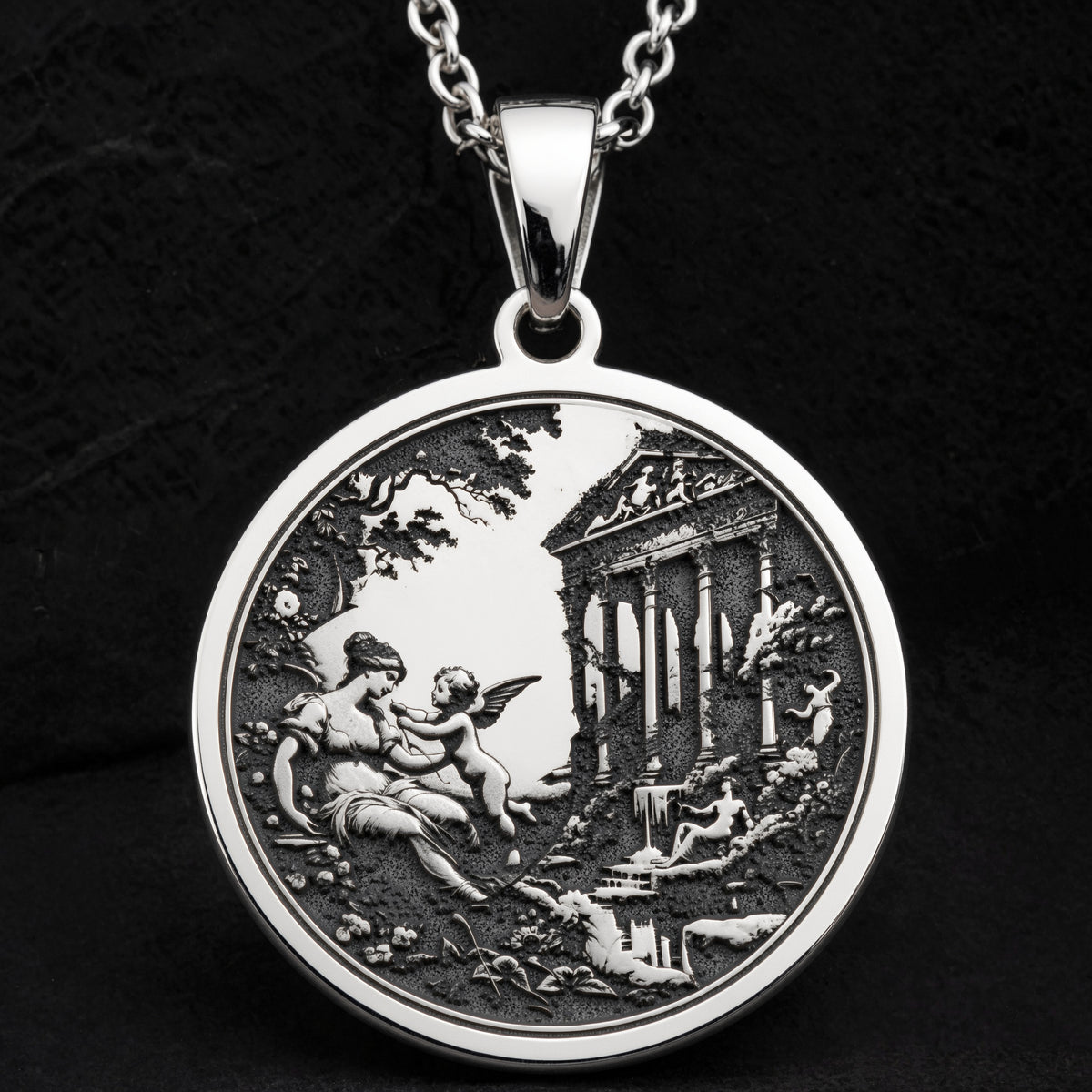 sterling silver necklace Venus and Cupid Mythological Love | & Options - Endless Love Spiritual Protection