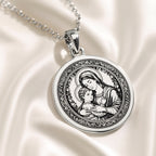 handcrafted necklace Virgin Mary Madonna and Child | & Options - Spiritual Protection Catholic cat - view 6