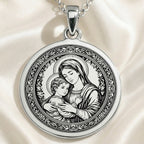 handcrafted necklace Virgin Mary Madonna and Child | & Options - Spiritual Protection Catholic cat