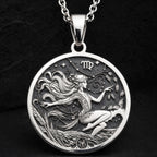 Virgo Maiden Zodiac Necklace | Silver & Plated Options - Astrological Sign Birthdate Jewelry