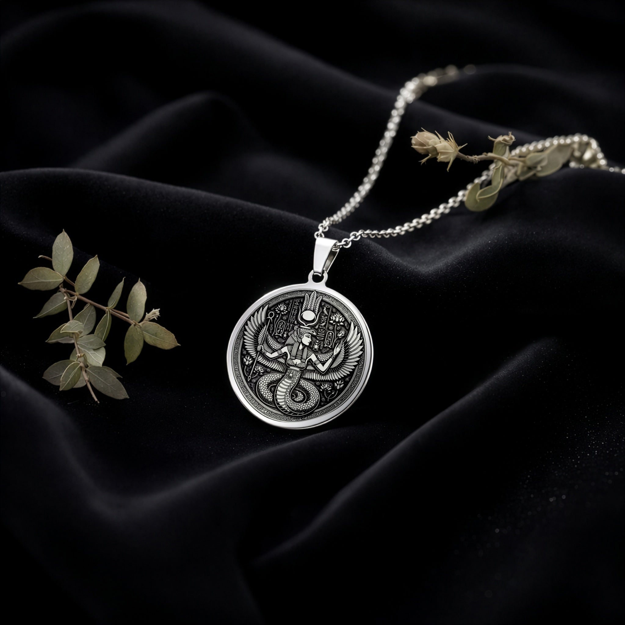 Wadjet Cobra Goddess Pendant | Silver & Plated Options - Ancient Mythology Protection Talisman