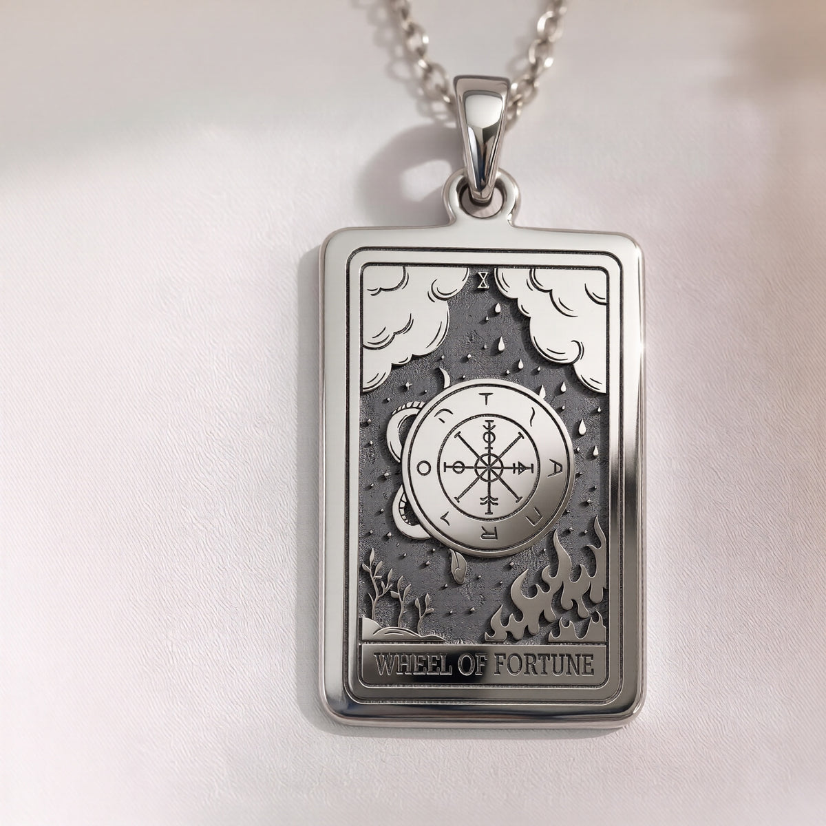 Wheel of Fortune Sphinx Amulet Pendant | Silver & Plated Options - Ancient Mythology Protection Talisman