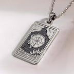 Wheel of Fortune Sphinx Amulet Pendant | Silver & Plated Options - Ancient Mythology Protection Talisman