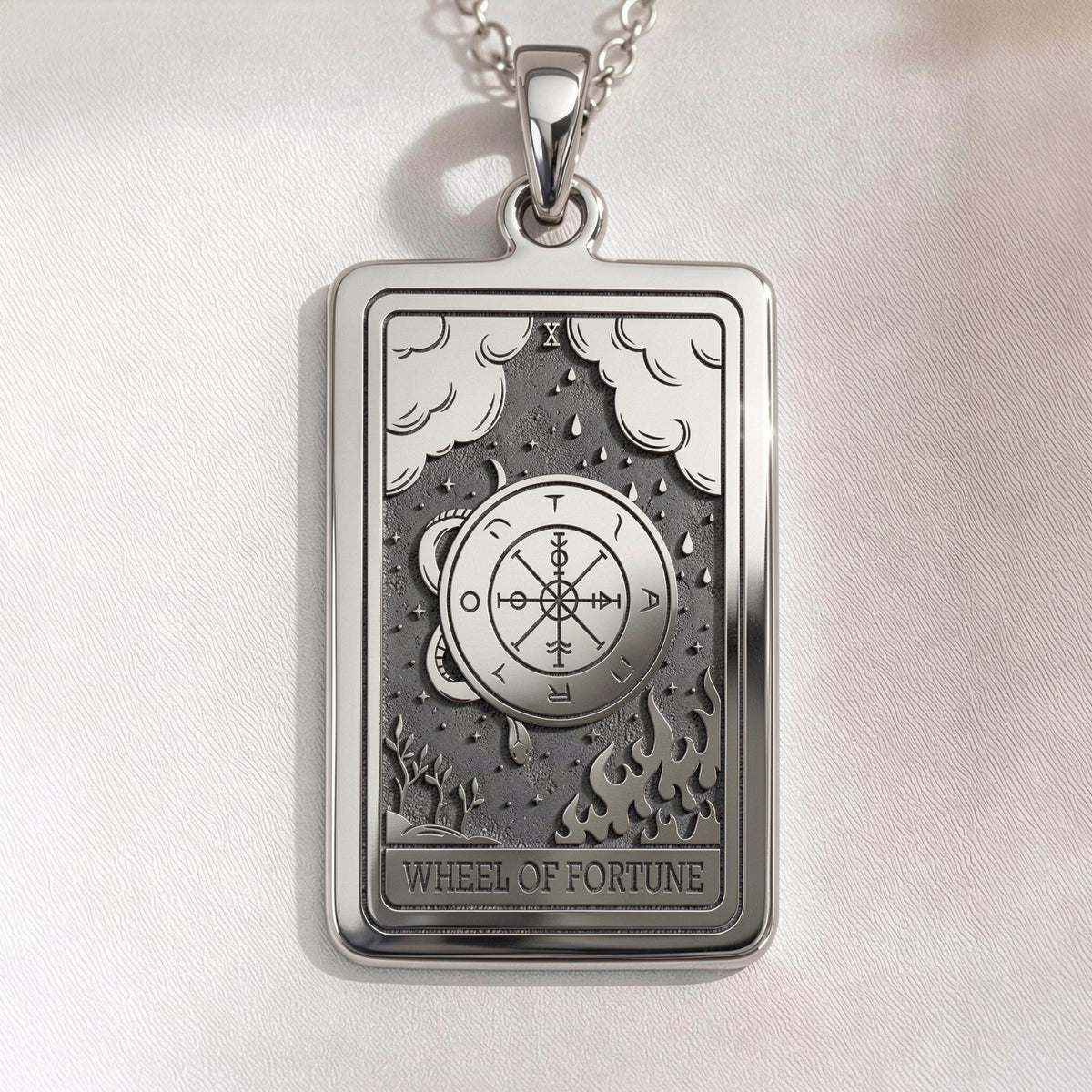 Wheel of Fortune Sphinx Amulet Pendant | Silver & Plated Options - Ancient Mythology Protection Talisman