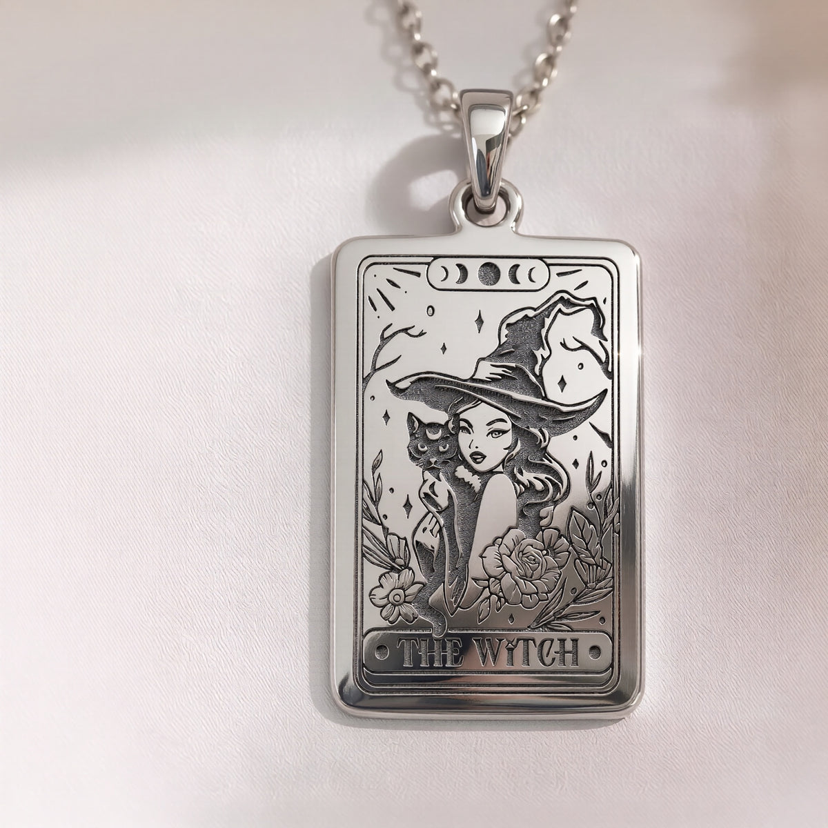 Witch Tarot Rider Waite Necklace | Silver & Plated Options - Occult Arcana Protection Talisman
