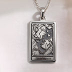 Lovers Tarot Card Necklace | Silver & Plated Options - Occult Arcana Talisman for Tarot Enthusiast