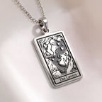 Lovers Tarot Card Necklace | Silver & Plated Options - Occult Arcana Talisman for Tarot Enthusiast