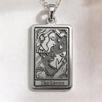 Lovers Tarot Card Necklace | Silver & Plated Options - Occult Arcana Talisman for Tarot Enthusiast