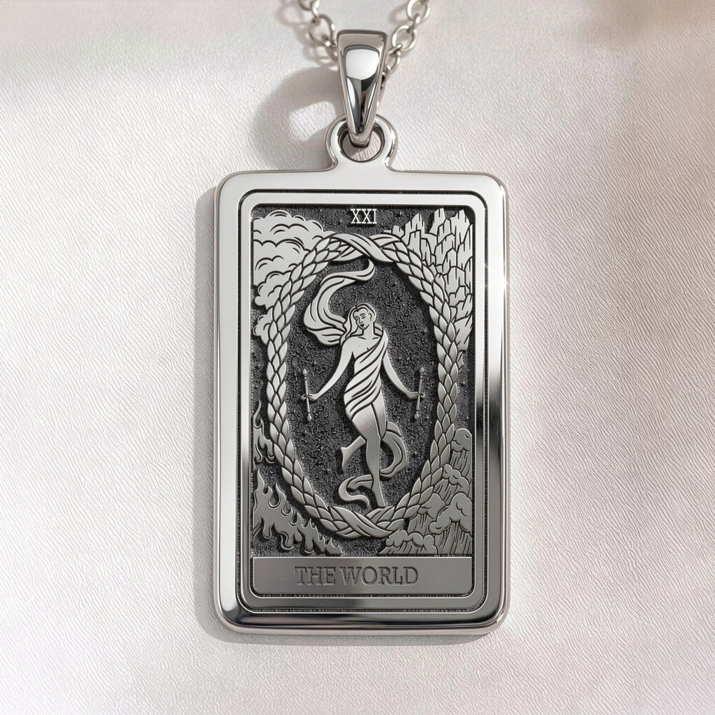 World Tarot Necklace | Silver, Gold Plated & Rose Plated Options - Completion Jewelry