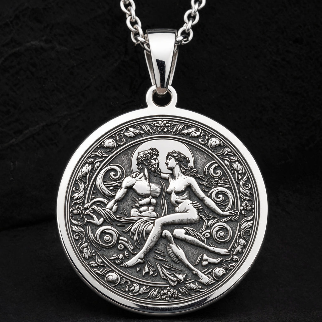 sterling silver necklace Zeus & Hera Greek Mythology | & Options - Ancient Mythology Protection Talisman mythology