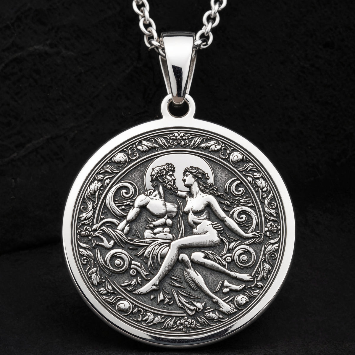 sterling silver necklace Zeus & Hera Greek Mythology | & Options - Ancient Mythology Protection Talisman mythology