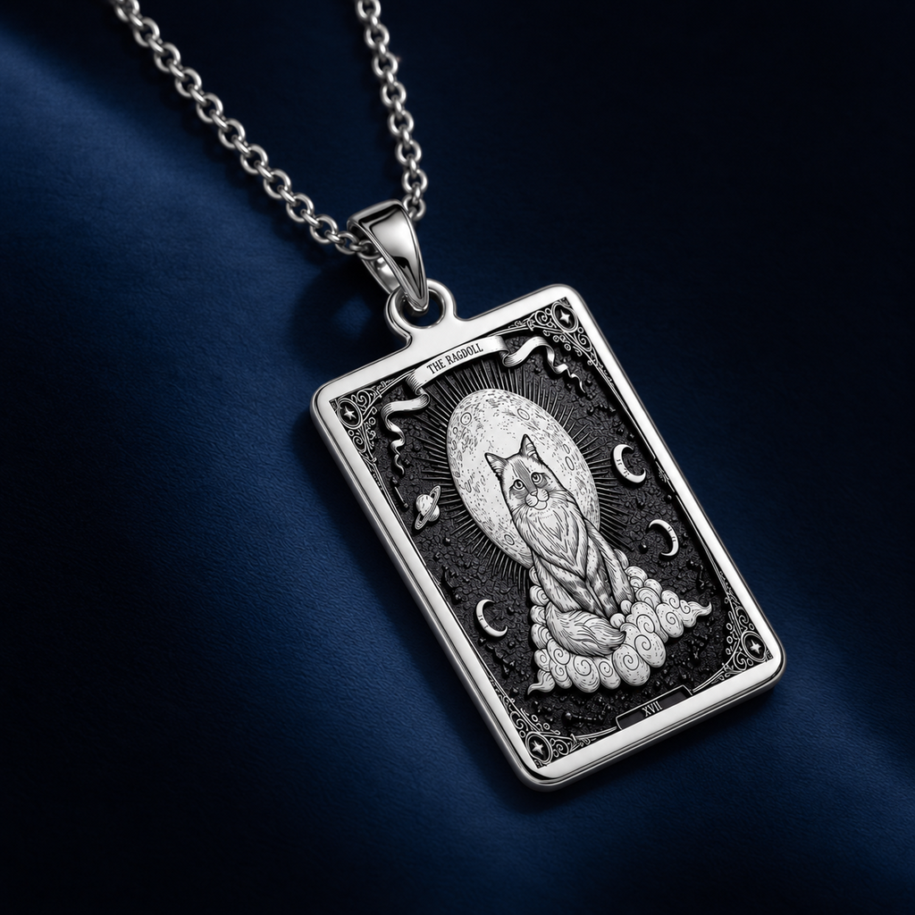 Ragdoll Cat Tarot Necklace - 925 Sterling Silver