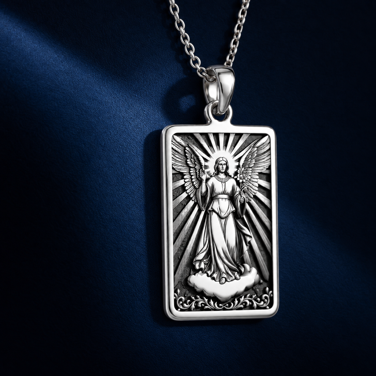 Archangel Gabriel Messenger Angel Pendant - 925 Sterling Silver