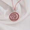 Rose Gold Plated Shiva Parvati Necklace, Meditation Couple Pendant. Soul Connection Jewelry for yogis and spiritual seekers, celebrating unity, love, and inner peace in a beautiful Hindu-inspired amulet.