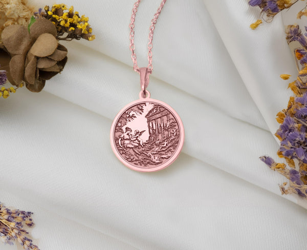 Venus and Cupid rose gold pendantRose gold Venus and Cupid necklaceRose gold mythological pendantGoddess of love rose gold jewelryRose gold Cupid and Venus pendantRose gold mother and son necklaceRose gold Roman mythology jewelry