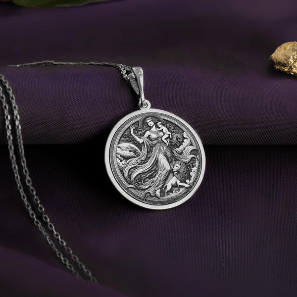 Rhea pendant necklace in 925 Sterling Silver, inspired by the Titan Goddess and divine motherhood. A symbol of wisdom, nurturing energy, and celestial power, this mythology-inspired charm is perfect for mothers, grandmothers, and Greek mythology lovers. Designed for those who embrace ancient legends and powerful maternal figures, it’s a stunning, meaningful gift.