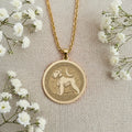 Schnauzer Dog Portrait Pendant - 14K Solid Gold