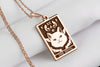 14 K Solid Gold The Devil Tarot Necklace, The Devil Silver Charm Necklace, The Devil Cat Necklace, Satan Cat Necklace
