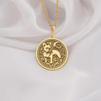 Elegant 14K Solid Gold French Bulldog pendant, featuring a finely detailed dog medallion. A perfect pet lover’s charm, symbolizing loyalty, companionship, and protection, making it a meaningful gold Frenchie necklace for dog enthusiasts.