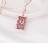 Rose gold Ace of Queens pendant showcasing two queens with crowns and a heart detail, celebrating sapphic love, unity, and empowerment. Elegant LGBTQ+ charm.