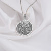 Krishna Radha Dancing Silver Pendant, Divine Love Silver Medallion, Radha Krishna Temple Silver Jewelry, Indian Deity Jewelry Silver Pendant, Sacred Couple Silver Necklace, Hindu Mythology Pendant, Krishna Radha Round Silver Pendant.